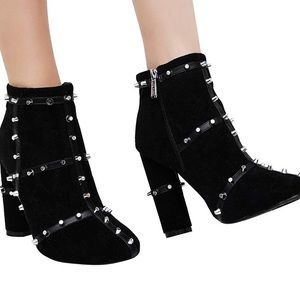 NEW Cape Robbin Black Studded Heeled Booties.